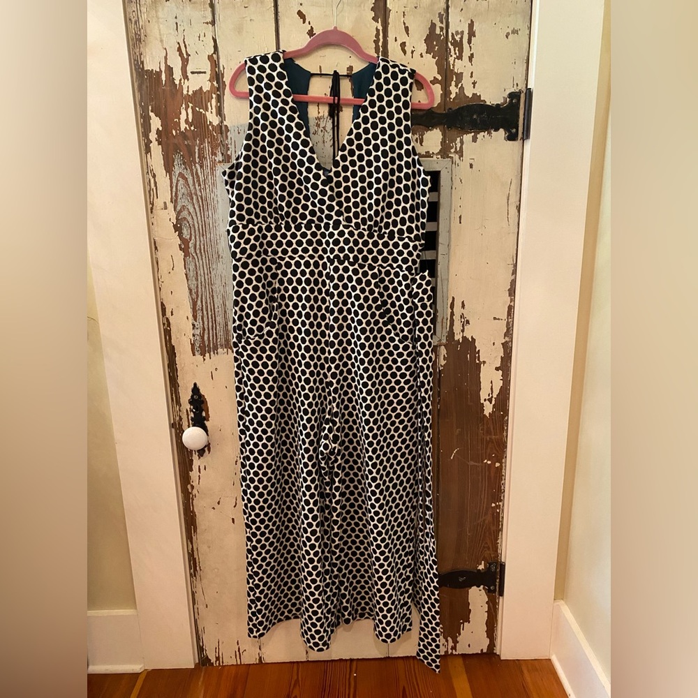 Eva Franco Black and White Polka Dot Jumpsuit Anthropologie XL - Picture 4 of 13